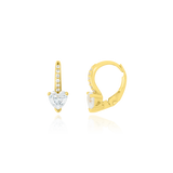 Boucles d'oreilles dormeuses serties de zirconiums en forme de cœur et rond, en Or Jaune 18 Carats - 750/000.  Simples à arborer, les dormeuses sauront vous sublimer de jour comme de nuit.   CARACTERISTIQUES :  Longueur (mm) : 13.81 Poids (gr) : 2.35       Matière : Or 18 Carats - 750/000 19573