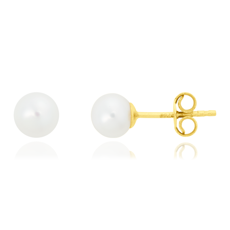 Boucles d'oreilles clous, montées de perles blanches véritables, en Or Jaune 18 Carats - 750/000.  Offrir une boucle d'oreille c'est être sûr que le cadeau plaira.   CARACTERISTIQUES :  Poids en 5mm (gr) : 0.76  Poids en 7mm (gr) : 1.47 Matière : Or 18 Carats - 750/000 19739 