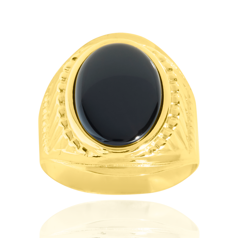 Chevalière ovale, sertie d'un onyx en cabochon, en Or Jaune 18 Carats - 750/000  La chevalière est le bijou indémodable qui a su traverser les époques pouvant se transmettre de père en fils.   CARACTERISITIQUES:   Largeur (mm) : 22.2 Poids (gr) : 6.6         Matière : Or 18 Carats - 750/000 19791 