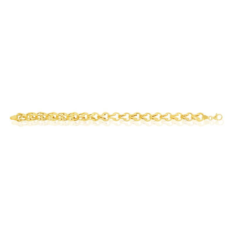 Bracelet maille Gros sirop lisse et sablé, en Or Jaune 18 Carats - 750/000.  Qu'il soit classique ou fantaisiste, le bracelet saura sans conteste faire plaisir.    CARACTERISTIQUES :  Longueur (cm) : 21.00         Epaisseur (mm) : 8.00 Poids (gr) : 5.60 Matière : Or 18 Carats - 750/000 20897
