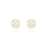 Boucles d'oreilles clous coussins pavés zirconiums, serties d’un zirconium en son centre et pavées de zirconiums tout autour, en Or Jaune 18 Carats - 750/000   Offrir une boucle d'oreille c'est être sure que le cadeau plaira.   CARACTERISTIQUES :    Poids (gr) : 1.8 Diamètre (mm) : 6.6  Matière : Or 18 Carats - 750/000. 20046