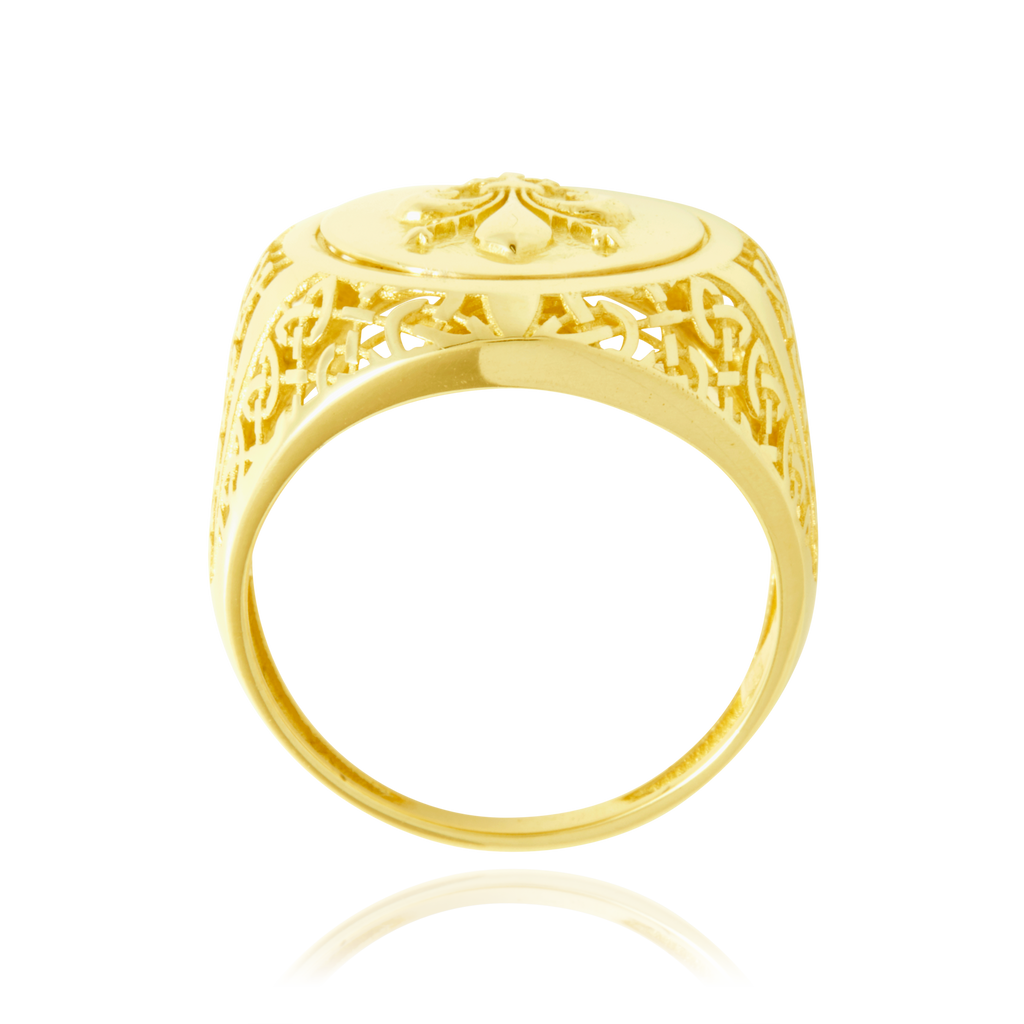 Fleur-de-lis signet ring, 18K Yellow Gold – ORLOV ny