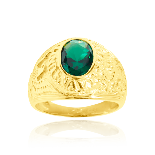 Chevalière ovale, gravée US Navy et sertie d'un zirconium vert, en Or Jaune 18 Carats- 750/000  La chevalière est le bijou indémodable qui a su traverser les époques pouvant se transmettre de père en fils.   CARACTERISTIQUES :  Motif central (mm) : 18.00 Epaisseur (mm) : 4.00 Poids (gr) : 12.46        Matière : Or 18 Carats - 750/000 20195 