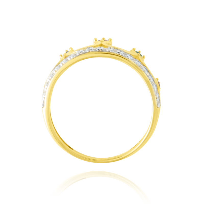 Bague couronne sertie de zirconiums multicolores, en Or Jaune 18 Carats - 750/000.  Cinq possibilités d'embellir vos doigts, portez une de nos bagues.   CARACTERISTIQUES :  Motif central (mm) : 8.80 Epaisseur (mm) : 2.22 Poids (gr) : 2.56       Matière : Or 18 Carats - 750/000 20248
Guadeloupe,Martinique,Guyane,France,Antilles