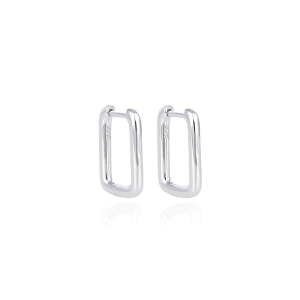 Rectangular hoop earrings Silver 925 ORLOV ny