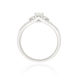 Solitaire, serti de diamants ronds, en Or Blanc 18 Carats- 750/000
