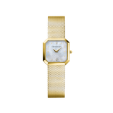 REF: 17426/BP59  Par son esthétisme minimaliste, Octogone est un modèle concentré d’élégance. Avec son cadran en nacre blanche véritable et son bracelet et boitier ( 24.5x24.5mm) en plaqué or jaune, elle assure un look chic. Son étanchéité et efficace jusqu'à 30 mètres.  La montre, plus qu'un instrument de mesure du temps, un accessoire de mode indispensable.