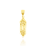 Pendentif en forme de Mezouza en Or Jaune 18 Carats - 750/000.    CARACTERISTIQUES :  Dimensions H x l (mm) : 26.25 x 8.7 Poids (gr) : 3.74 Matière : Or 18 Carats - 750/000 18801 