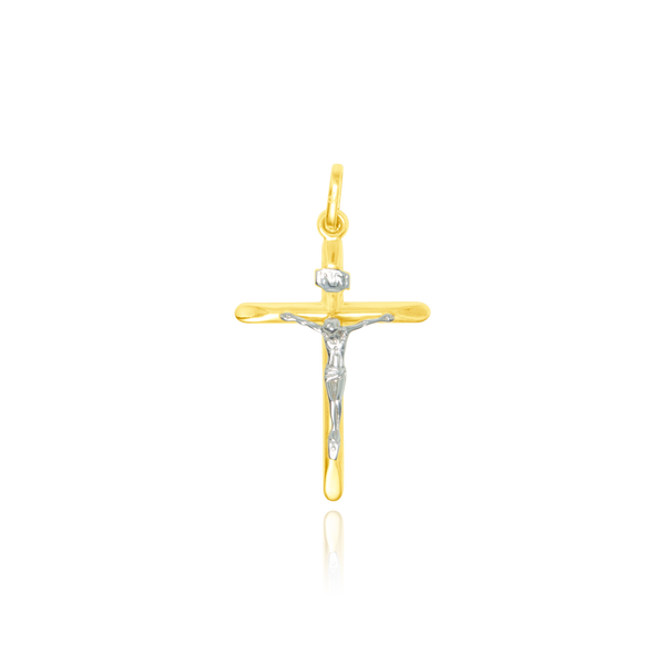 Pendentif en forme de Croix en Or Jaune et son Christ en Or Blanc 18 Carats - 750/000.   CARACTERISTIQUES :  Dimensions H x l (mm) : 30.8 x 23.3 Poids (gr) : 1.74 Matière : Or 18 Carats - 750/000 18896 