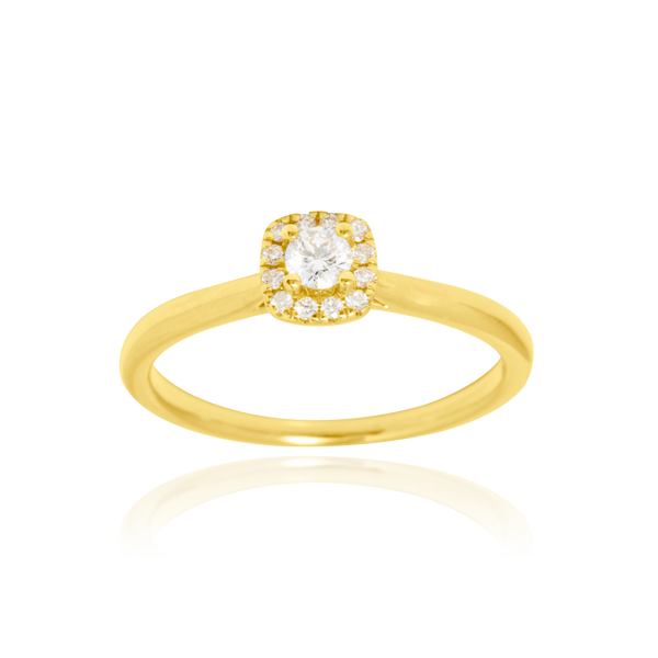 Solitaire serti de diamants, en Or Jaune 18 Carats- 750/000   CARACTERISTIQUES :   Largeur du corps (mm) : 1.7 Largeur motif (mm) : 6.1 Poids (gr) : 3.04 Nombre de diamants : 13        Carats : 0.23 Matière : Or 18 Carats - 750/000 19207