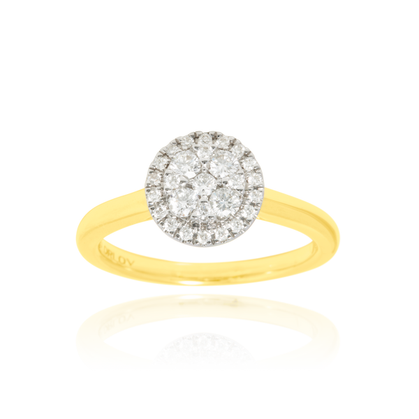 Solitaire serti de diamants, en Or Jaune et Or Blanc 18 Carats - 750/000   CARACTERISTIQUES :   Largeur du corps (mm) : 2.05 Largeur motif (mm) : 9.70 Poids (gr) : 4.99 Nombre de diamants: 27      Carats : 0.40 Matière : Or 18 Carats - 750/000 19360