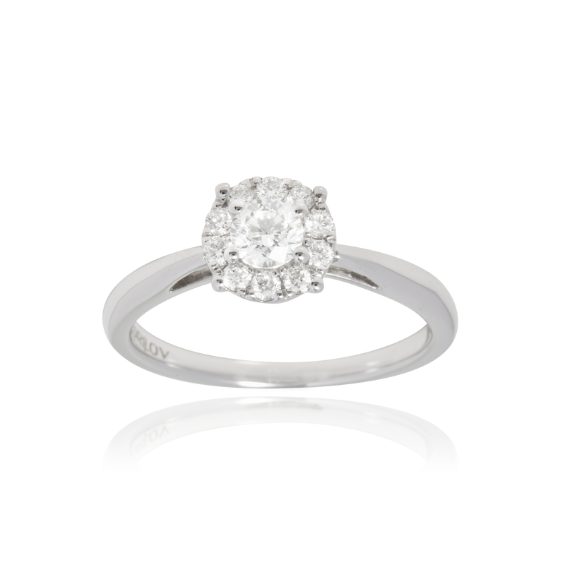 Solitaire serti de diamants, en Or Blanc 18 Carats- 750/000   CARACTERISTIQUES :   Largeur du corps (mm) : 2.00 Largeur motif (mm) : 7.70 Poids (gr) : 3.74 Nombre de diamants : 13     Carats : 0.53 Matière : Or 18 Carats - 755/000 19402 