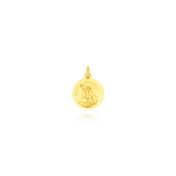 Pendentif rond Saint Michel en Or Jaune 18 Carats - 750/000.     CARACTERISTIQUES :  Diamètre : 14.1 Poids (gr) : 1.32 Matière : Or 18 Carats - 750/000 19751 