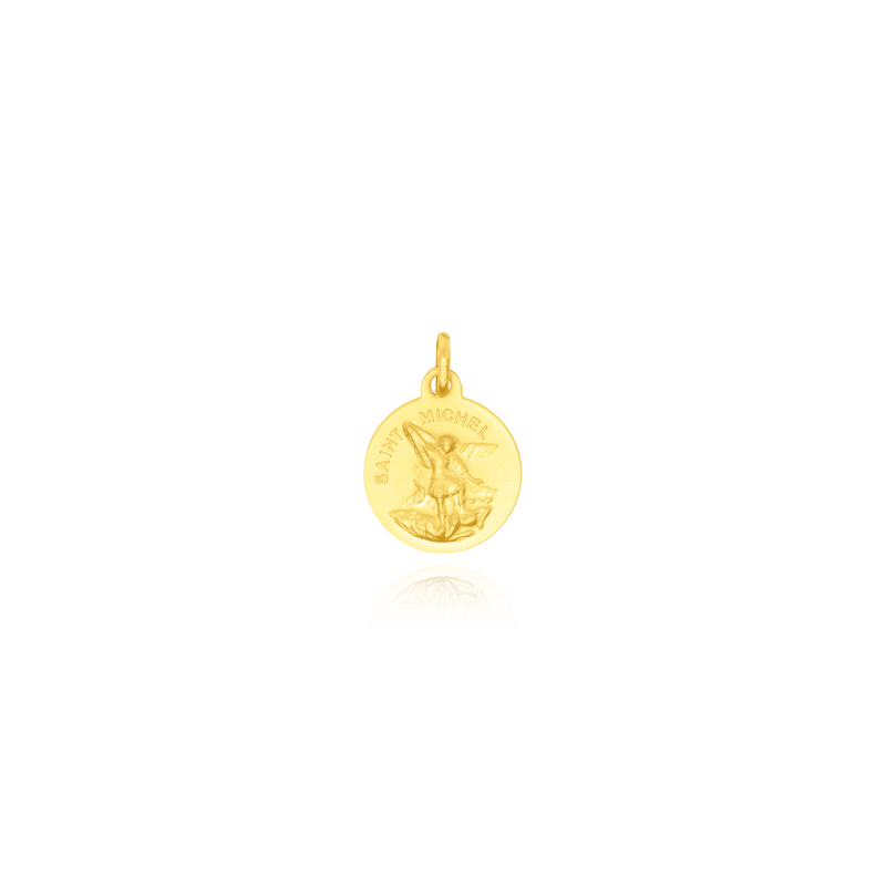 Pendentif rond Saint Michel en Or Jaune 18 Carats - 750/000.     CARACTERISTIQUES :  Diamètre : 14.1 Poids (gr) : 1.32 Matière : Or 18 Carats - 750/000 19751 