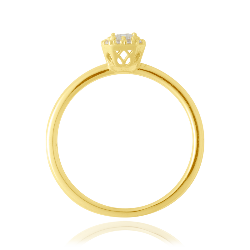 Solitaire zirconium or jaune sale
