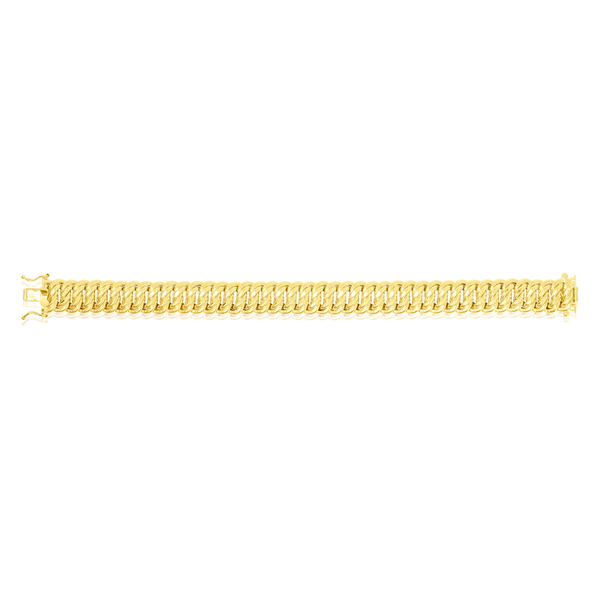 Bracelet maille Américaine en Or Jaune 18 Carats - 750/000.  Qu'il soit classique ou fantaisiste, le bracelet saura sans conteste faire plaisir.    CARACTERISTIQUES :  Longueur en 8mm (cm) : 19.00 Longueur en 12mm (cm) : 20.5 Poids en 8mm (gr) : 9.22 Poids en 12mm (gr) : 14.69 Matière : Or 18 Carats - 750/000 19610-19968