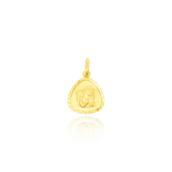 Pendentif Ange en forme de triangle en Or Jaune 18 Carats - 750/000.   CARACTERISTIQUES :  Dimensions H x l (mm) : 16.7 x 16.8 Poids (gr) : 1.02 Matière : Or 18 Carats - 750/000 19986 