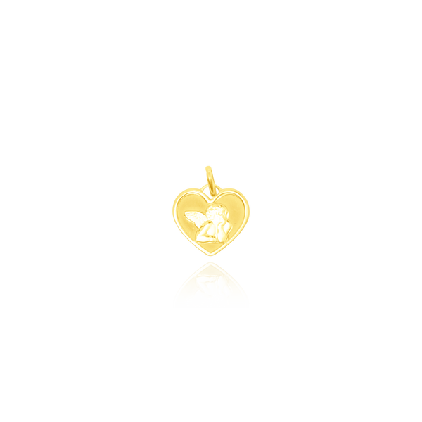 Pendentif Ange en forme de cœur en Or Jaune 18 Carats - 750/000.   CARACTERISTIQUES :  Dimensions H x l (mm) : 12.7 x 14.35 Poids (gr) : 1.17 Matière : Or 18 Carats - 750/000 20116 