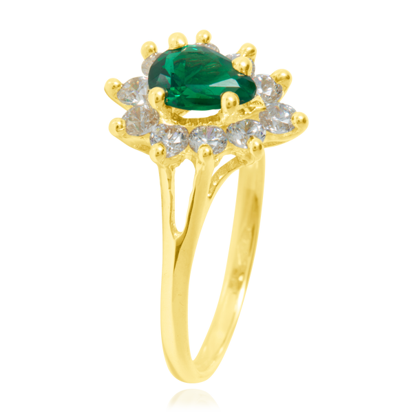 Bague marquise poire sertie d'un zirconium vert et de zirconiums blancs, en Or Jaune 18 Carats - 750/000.  Cinq possibilités d'embellir vos doigts, portez une de nos bagues.   CARACTERISTIQUES :  Motif central (mm) : 10.71 x 13.10 Epaisseur (mm) : 1.78 Poids (gr) : 2.32       Matière : Or 18 Carats - 750/000 20236