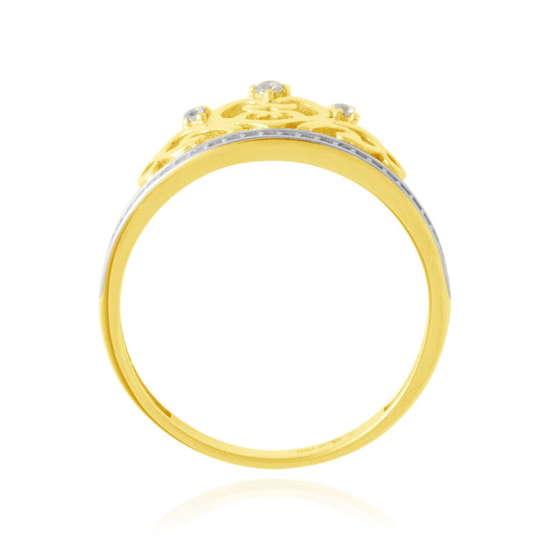 Bague couronne sertie de zirconiums, en Or Jaune 18 Carats - 750/000.  Cinq possibilités d'embellir vos doigts, portez une de nos bagues.   CARACTERISTIQUES :  Motif central (mm) : 10.20 Epaisseur (mm) : 2.73 Poids (gr) : 2.72      Matière : Or 18 Carats - 750/000 20249
Guadeloupe,Martinique,Guyane,France,Antilles