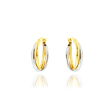 Boucles d'oreilles créoles double anneaux en Or Jaune et Or Blanc, 18 Carats - 750/000.  Les créoles, véritables accessoires de mode intemporels, ajoutent une touche d'élégance à n'importe quelle tenue.    CARACTERISTIQUES :  Diamètre (cm) : 1.50 Epaisseur (mm) : 3.66 Poids (gr) : 1.99 Matière : Or 18 Carats - 750/000 20269
