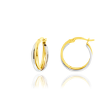 Boucles d'oreilles créoles double anneaux en Or Jaune et Or Blanc, 18 Carats - 750/000.  Les créoles, véritables accessoires de mode intemporels, ajoutent une touche d'élégance à n'importe quelle tenue.    CARACTERISTIQUES :  Diamètre (cm) : 1.50 Epaisseur (mm) : 3.66 Poids (gr) : 1.99 Matière : Or 18 Carats - 750/000 20269
