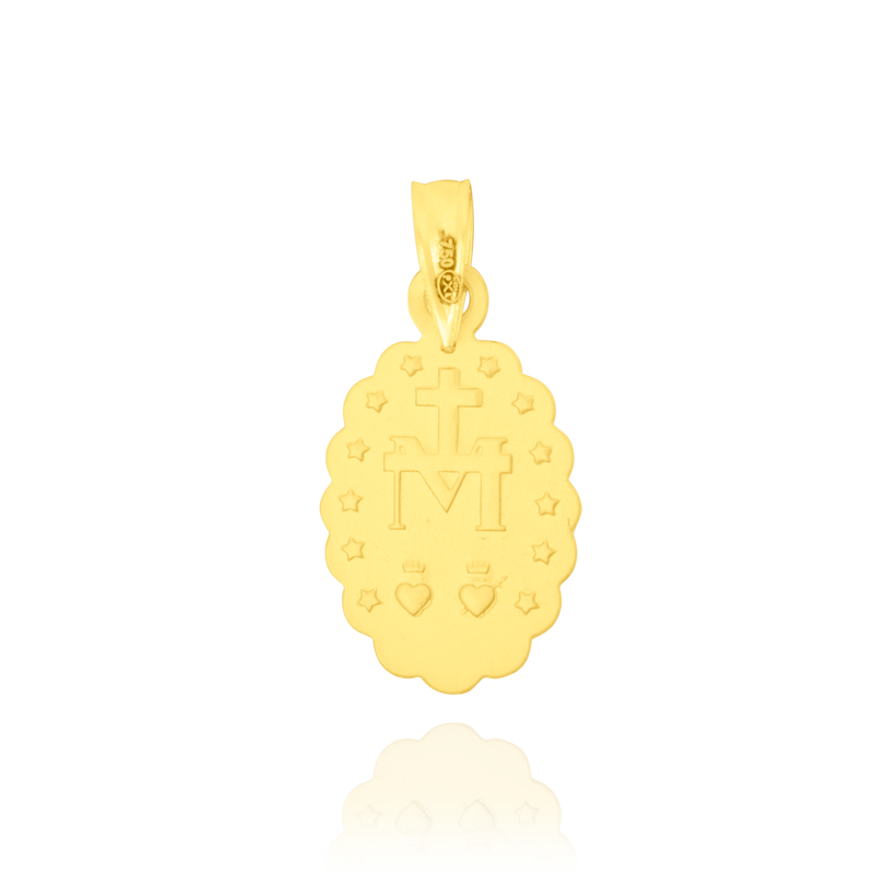 Pendentif vierge miraculeuse en Or Jaune 18 Carats - 750/000.     CARACTERISTIQUES :  Dimensions H x l (mm) : 15.8 x 11.1 Poids (gr) : 0.86 Matière : Or 18 Carats - 750/000 20360 