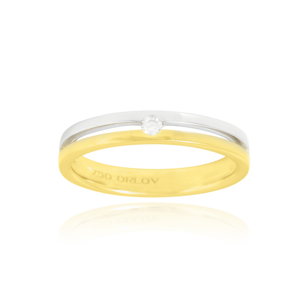 Alliance 2 rangs, sertie d'un diamant, en Or Jaune et Or Blanc 18 Carats - 750/000.  L'alliance est plus qu'un simple bijou, elle est la matérialisation physique d'un amour inconditionnel entre deux êtres.  Gravure possible   CARACTERISTIQUES :   Epaisseur (mm) : 3.80 Poids (gr) : 4.82 Nombre de diamants : 1 Carats : 0.051   Matière : Or 18 Carats - 750/000 20760