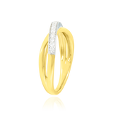 Alliance croisée lisse et sertie de diamants, en Or Jaune et Or Blanc 18 Carats - 750/000.  L'alliance est plus qu'un simple bijou, elle est la matérialisation physique d'un amour inconditionnel entre deux êtres.  Gravure possible   CARACTERISTIQUES :   Largeur motif (mm) : 4.90 Poids (gr) : 3.74 Nombre de diamants : 15 Carats : 0.197   Matière : Or 18 Carats - 750/000 20763