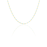 Collier maille Forçat et perles de résine de différentes couleurs, en Or Jaune 18 Carats - 750/000.  Symbole d'amitié ou de séduction, chaînes et colliers n'ont qu'un but : sublimer votre cou.    CARACTERISTIQUES :  Longueur (cm) : 45.00 Poids (gr) : 1.77 Matière : Or 18 Carats - 750/000 20419-20418-20416-20415-20420 
