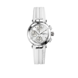 REF: 35688-AP19CW  La maison Michel Herbelin, connue pour son savoir-faire et la qualité de ses produits, propose un nouveau modèle de montre destinée aux femmes, dans sa collection Newport Chrono. Ce garde-temps est doté d'un boîtier de 35mm, d'un cadran de forme arrondie, et sa couleur blanche avec sa finition nacrée donne à ce modèle de l'élégance et de la légèreté. Son bracelet en caoutchouc FKM de couleur blanche permet à la montre d'être résistante face aux aléas du quotidien. 