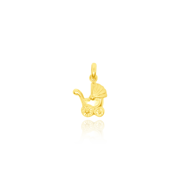 Pendentif en forme de poussette en Or Jaune 18 Carats - 750/000.    CARACTERISTIQUES :  Dimensions H x l (mm) : 14.5 x 15.13 Poids (gr) : 2.34 Matière : Or 18 Carats - 750/000 4071