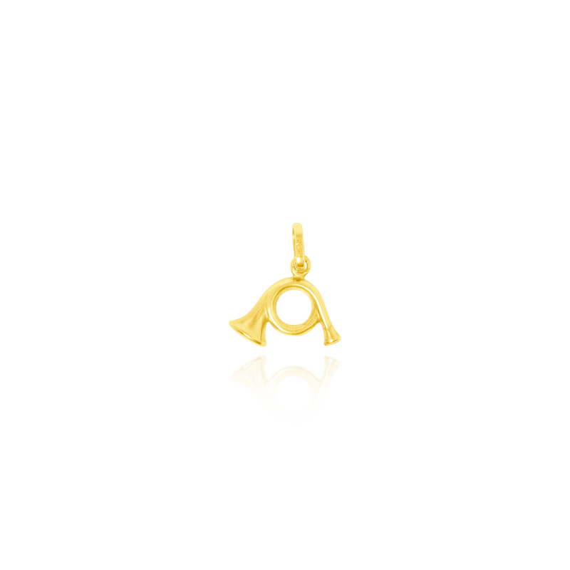 Pendentif en forme de Cor de chasse  en Or Jaune 18 Carats - 750/000.   CARACTERISTIQUES :  Dimensions H x l (mm) : 7.8 x 15.6 Poids (gr) : 0.91 Matière : Or 18 Carats - 750/000 4726